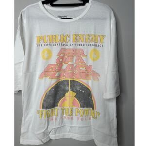NWT Recycled Karma Public Enemy Fight the Power Tour White TShirt Sz S